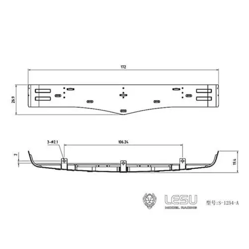 LESU металлический козырек светодиодный комплект освещения для RC 1/14 DIY TMY Sca R470 R620 грузовик