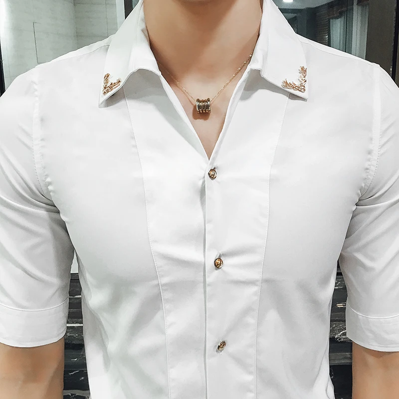 2018 Social Club наряды барокко рубашки мужские роскошный Рубашки для мальчиков смокинг