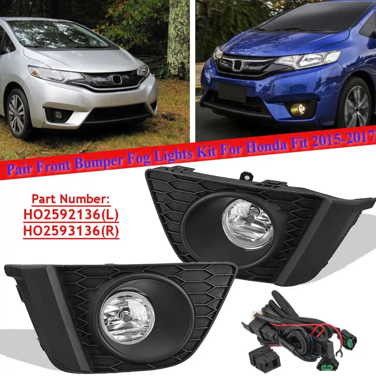 2x12 В галогенный H11 противотуманный светильник для Honda Fit Jazz с лампочкой модель США переключатель противотуманный светильник передний бампер