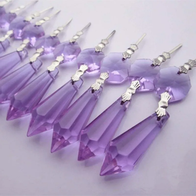 Высококачественные 20 шт./лот 36 мм фиолетовые стеклянные хрустальные лампы