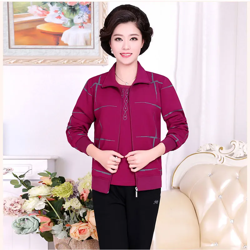 Спортивный костюм для женщин среднего возраста Новинка весна осень 2019 женский