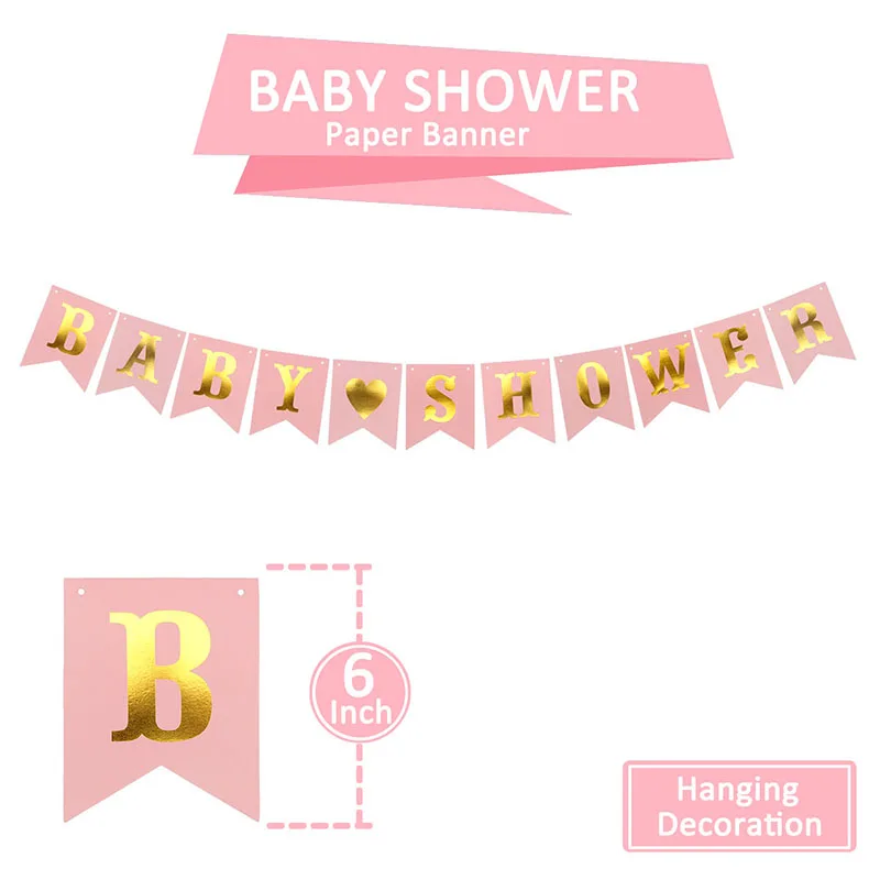 pink banner Розовый/синий детский душ фольги Воздушные шары пол раскрывает его девочка мальчик украшение Babyshower вечерние принадлежности Oh Baby 1-й Декор ко дню рождения - Цвет: pink banner