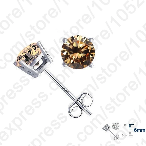 Женские серьги гвоздики из серебра 925 пробы с фианитом 8 цветов|Серьги-гвоздики| |