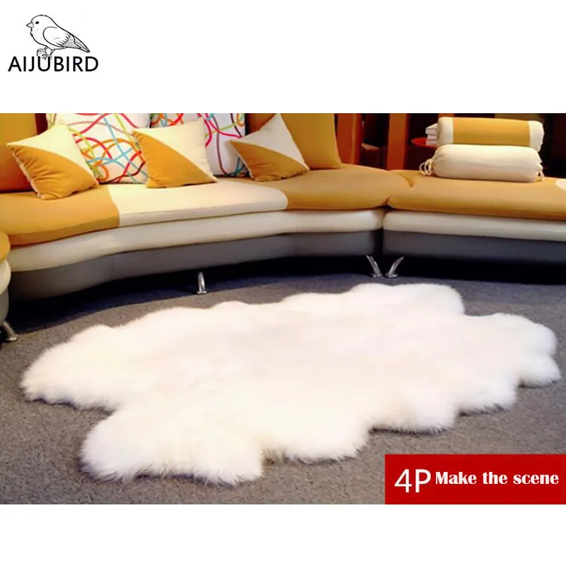 Австралийский ковер из овечьей шкуры чистой шерсти для спальни домашний