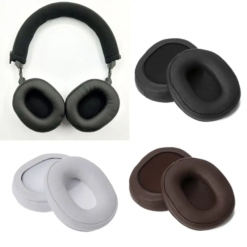 

2Pcs/1Pair Replace Foam Ear Pads Cushions for ATH-SR5 SR5BT MSR5 Headphones Protein Leather Earpads Earphone Accessories