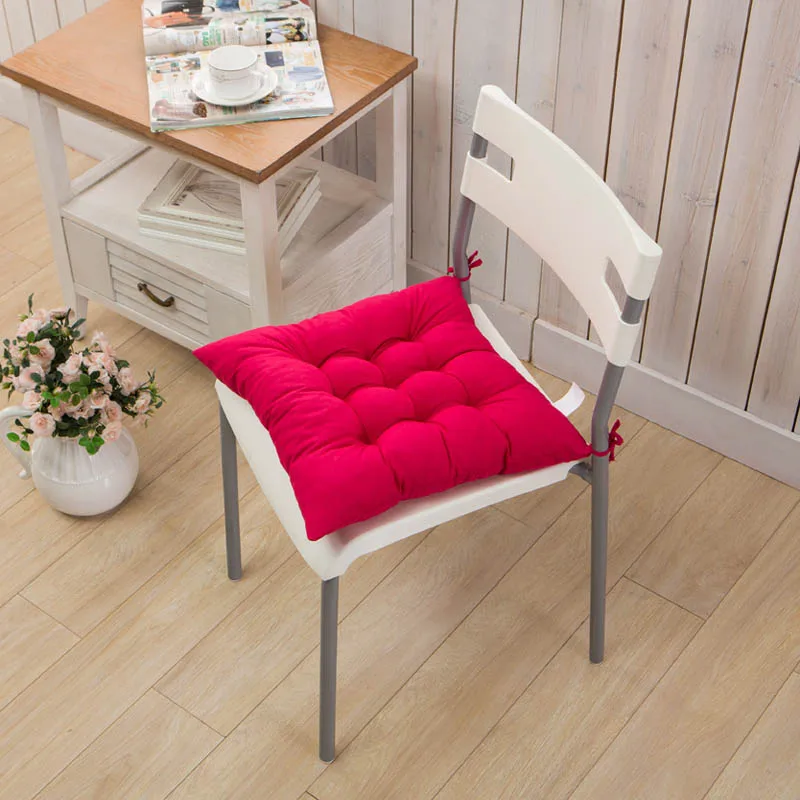 Rose Red 40*40 см зимняя домашняя офисная декоративная подушка для сидения, одноцветная удобная барная подушка для кресла, дивана, подушки для ягодиц и стула 669 - Цвет: Rose Red