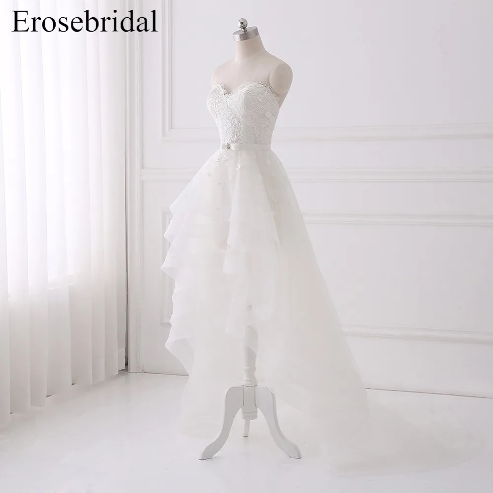 Новинка 2018 свадебное платье с высоким и низким вырезом женское кружевное