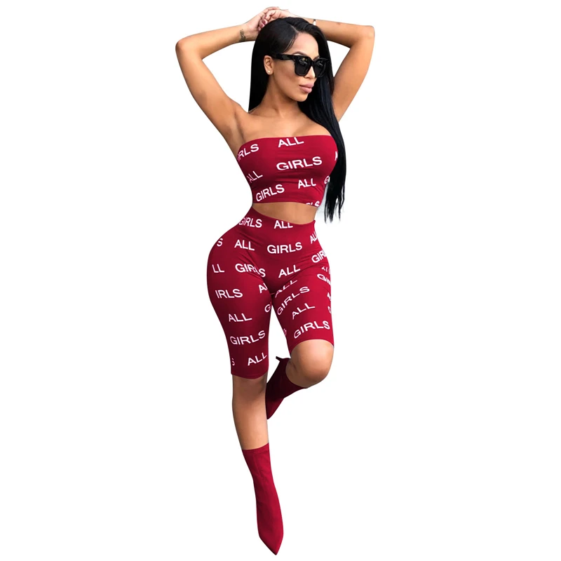 Спортивный костюм Adogirl для всех девочек с буквенным принтом женщин короткий топ