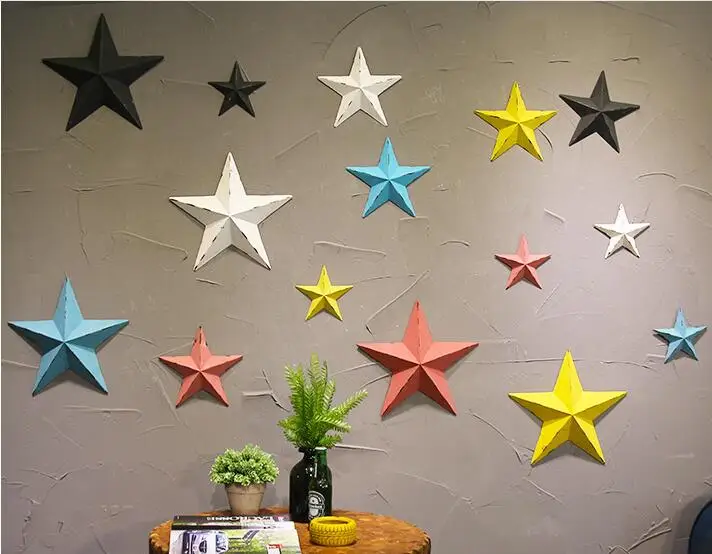 3 шт./компл. в скандинавском стиле 3D металлические цветные ретро пятиконечные