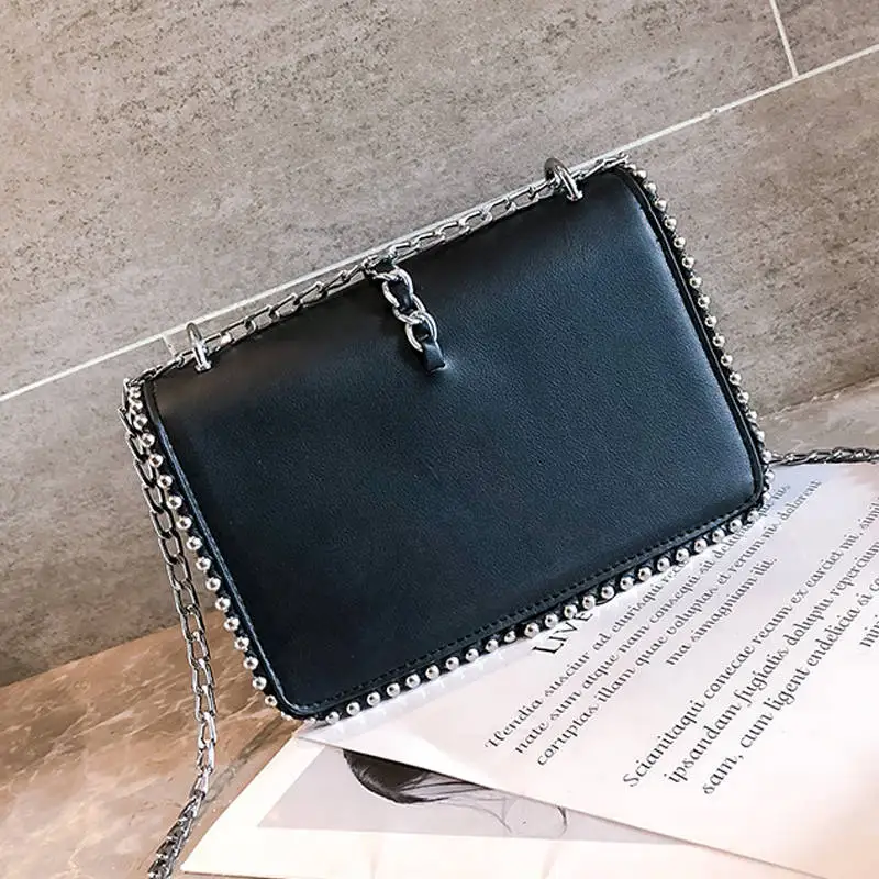 Известный бренд женские сумки 2019 Роскошные с заклепками жемчугом дизайнерская