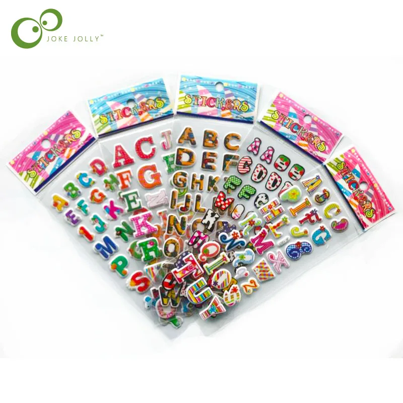 Стикеры с мультипликационным алфавитом 20 листов/партия милые детские игрушки 3D