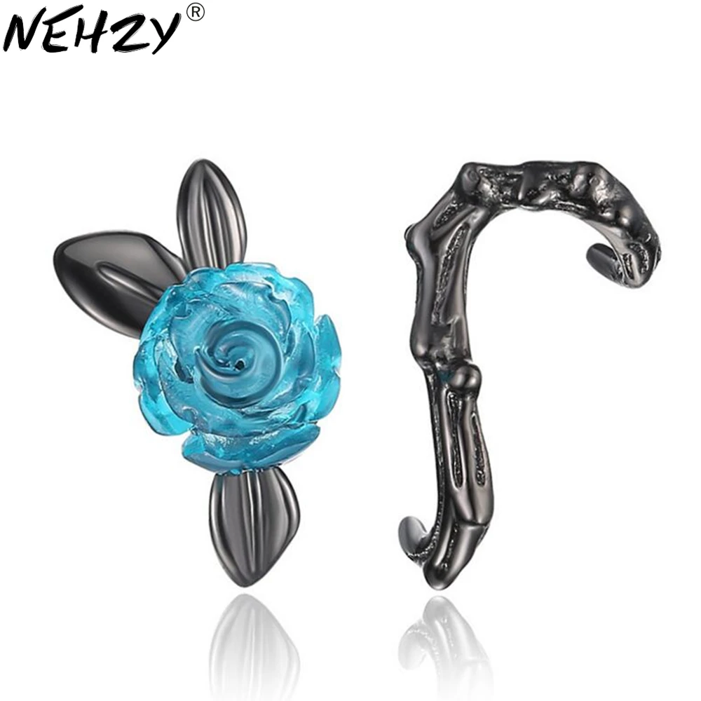 Женские серьги гвоздики из серебра 925 пробы с розой|earring female|rose studstud earrings silver |