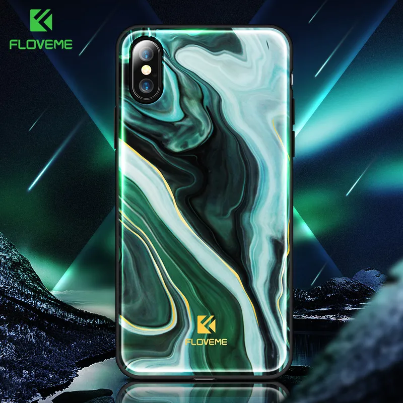 FLOVEME Роскошный чехол для телефона с рисунком Агата iPhone X XS 8 7 мягкими краями Apple Plus