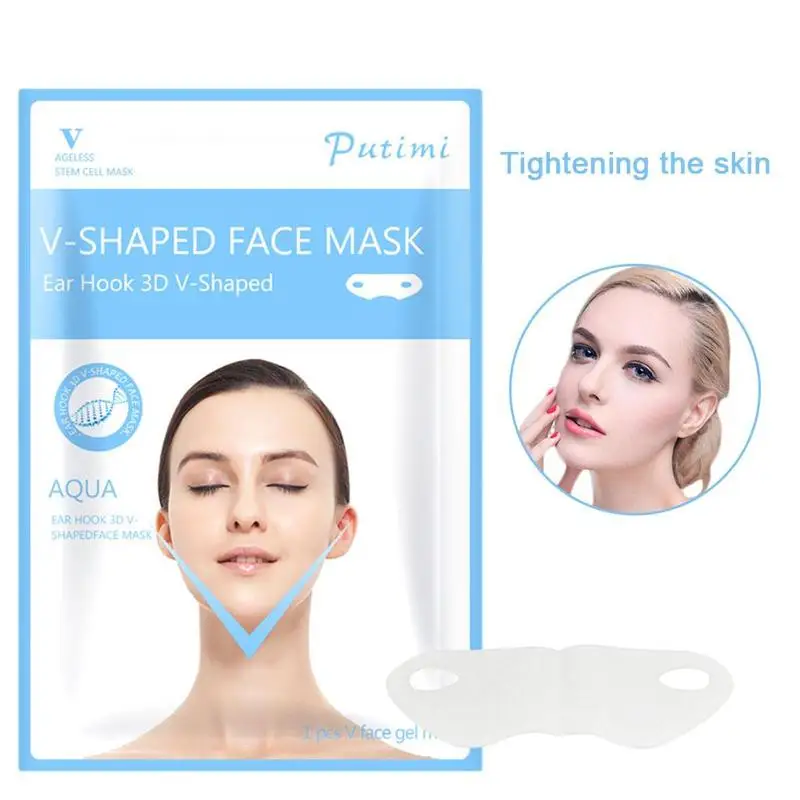 Женская маска подтяжка подбородка щек против морщин V для похудения с кремом