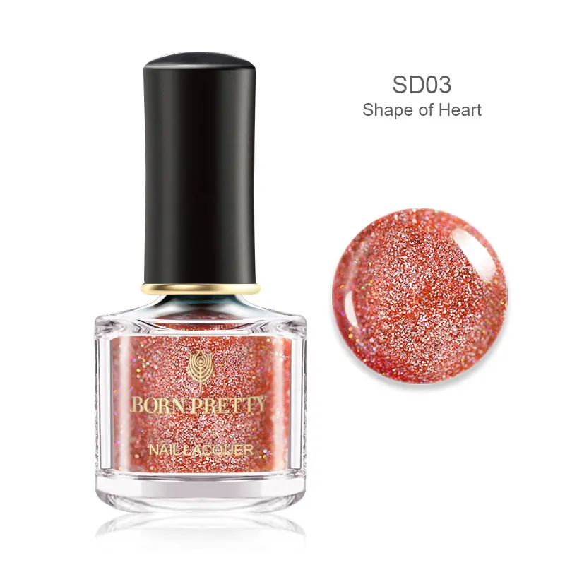 BP-SD03 Born pretty, голографическая лак для ногтей, Розовый Блестящий мерцающий лазер, лак для ногтей, цветной, сделай сам, маникюрный дизайн, 6 мл, лак для ногтей - Цвет: BP-SD03