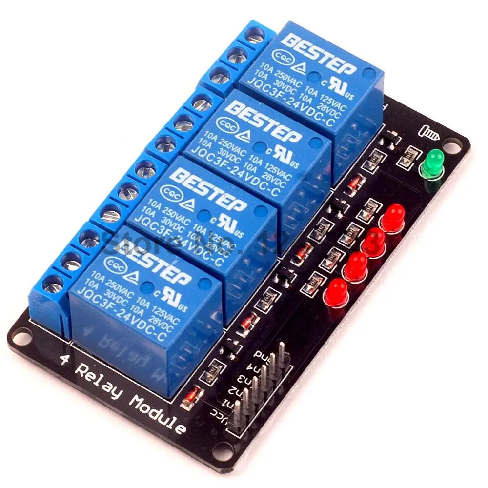 1 шт. Новый 24 В 4 Канальный Релейный модуль щит для Arduino ARM PIC AVR DSP Electronic|relay module