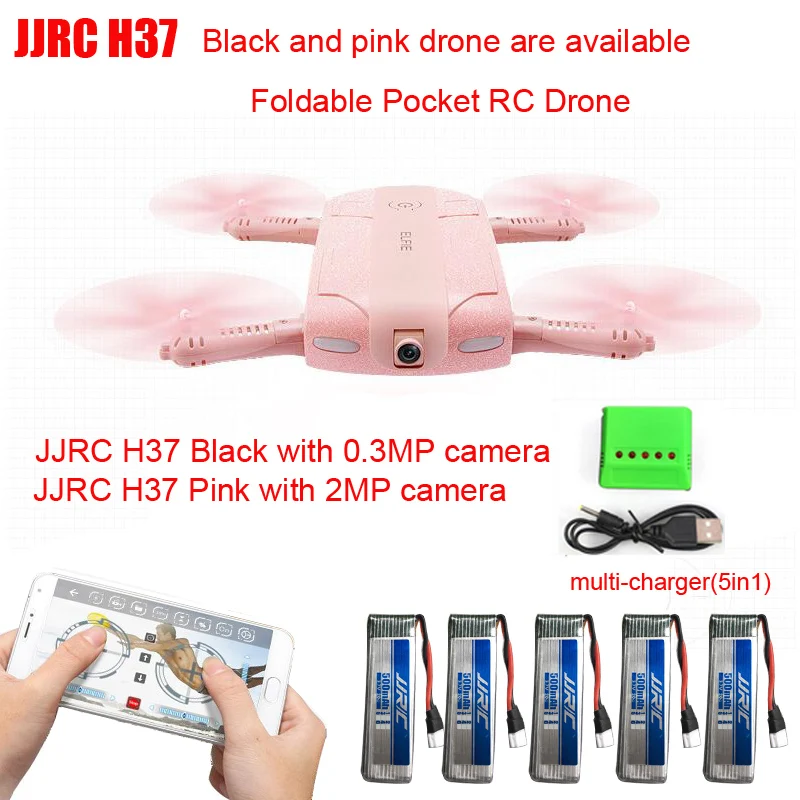 JJRC H37 Elfie складной мини селфи Дрон с камерой высота удержания FPV Квадрокоптер