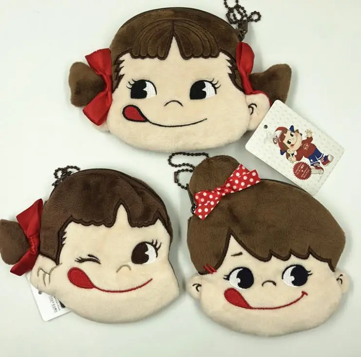 1 шт. милая сумка для монет Kawaii Girl Poko сумка для наушников подвески прекрасный держатель для карт на молнии кошелек мягкие модные плюшевый Кошелек Игрушки