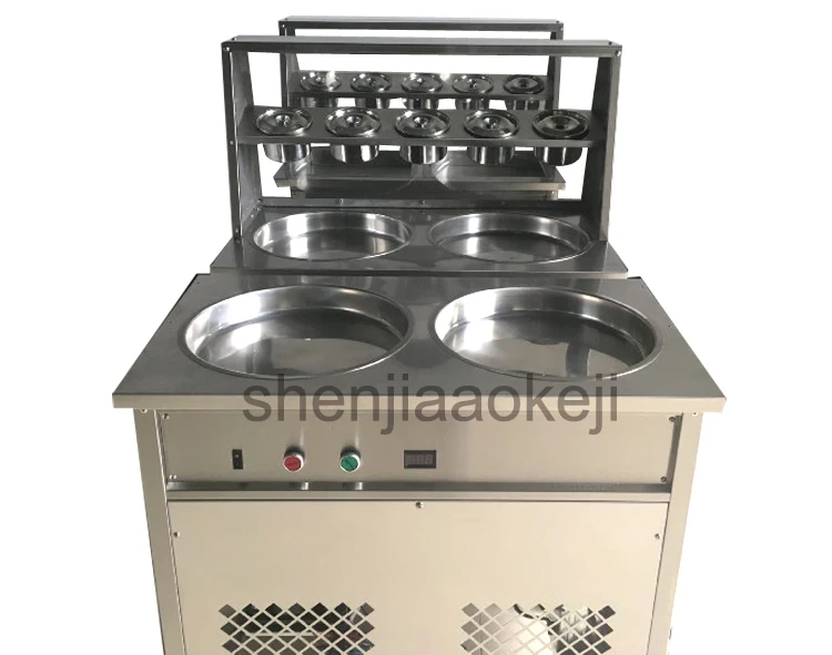 1pc Stainless Steel Double pan Fried Ice Cream Maker Fried yogurt machine fry ice cream roll machine 220v/110V