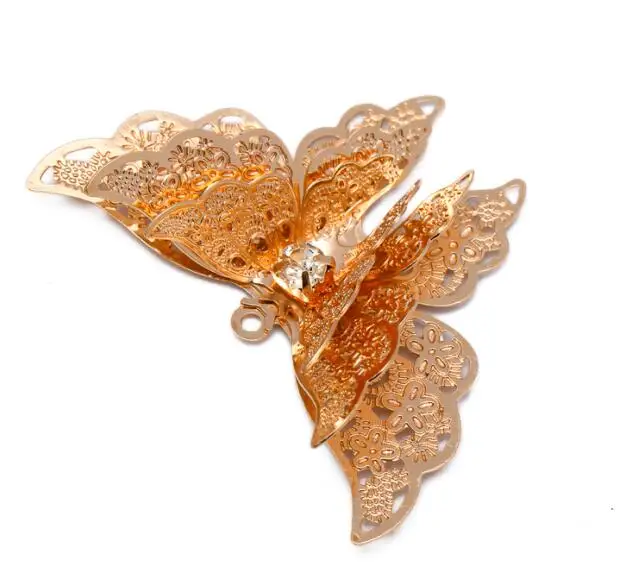 KC gold Серебряный/золотой цвет трехслойная бабочка красивая подвеска на ожерелье для браслета ожерелье ювелирные аксессуары изготовление ручной работы сделай сам - Окраска металла: KC gold