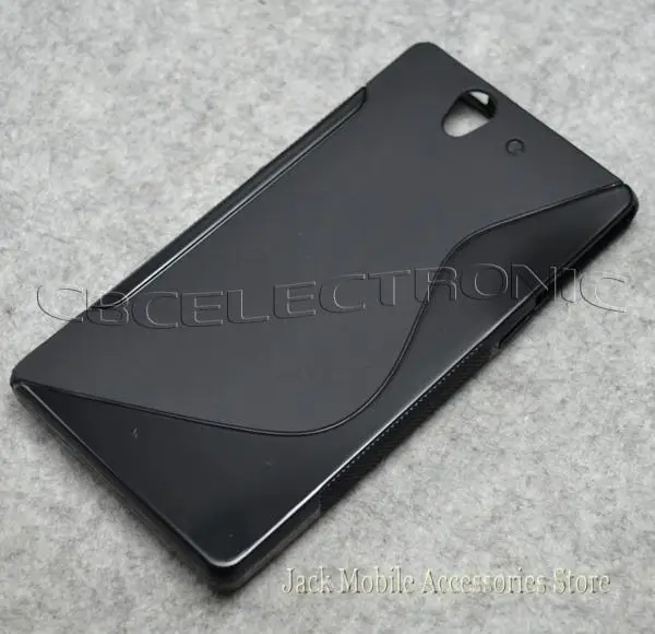 New High quality Black S Line Design Skidproof Gel Skin Case Cover For Sony Xperia Z L36h C6602 C6603 |