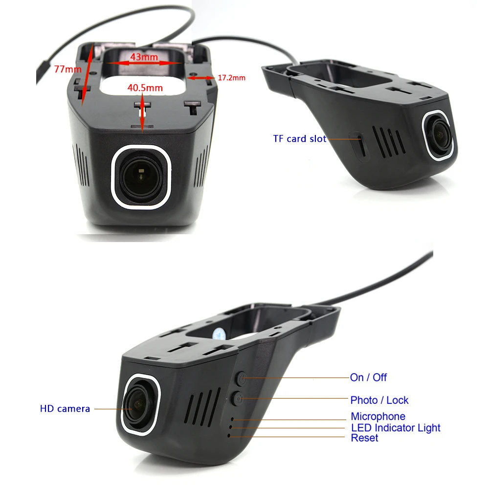Awesafe Wi Fi Универсальный Видеорегистраторы для автомобилей Камера Full HD 1080 P