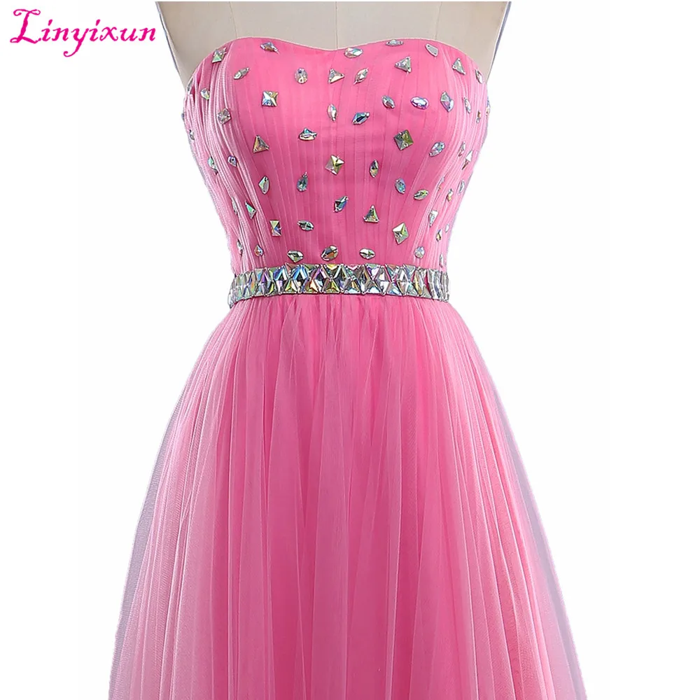 Linyixun реальное фото Новое поступление платья для выпускного вечера 2017 вышитое