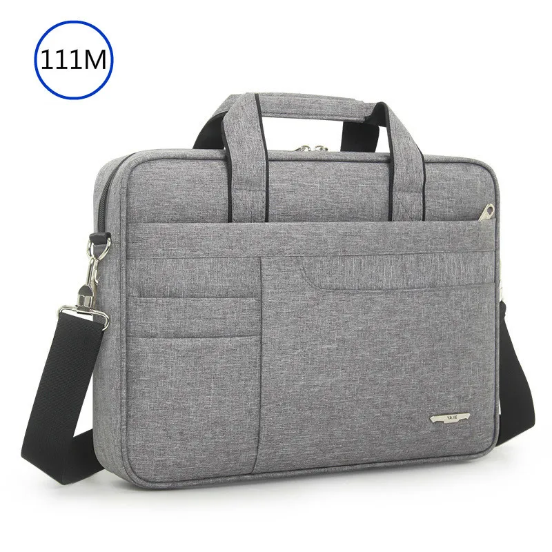 111M-Gray-14.1 inch Женский простой портфель, мужская сумка для компьютера, оксфордская сумка для ноутбука, сумка для офиса, мужская сумка через плечо, сумка-мессенджер, Bolso Hombre - Цвет: 111M-Gray-14.1 inch