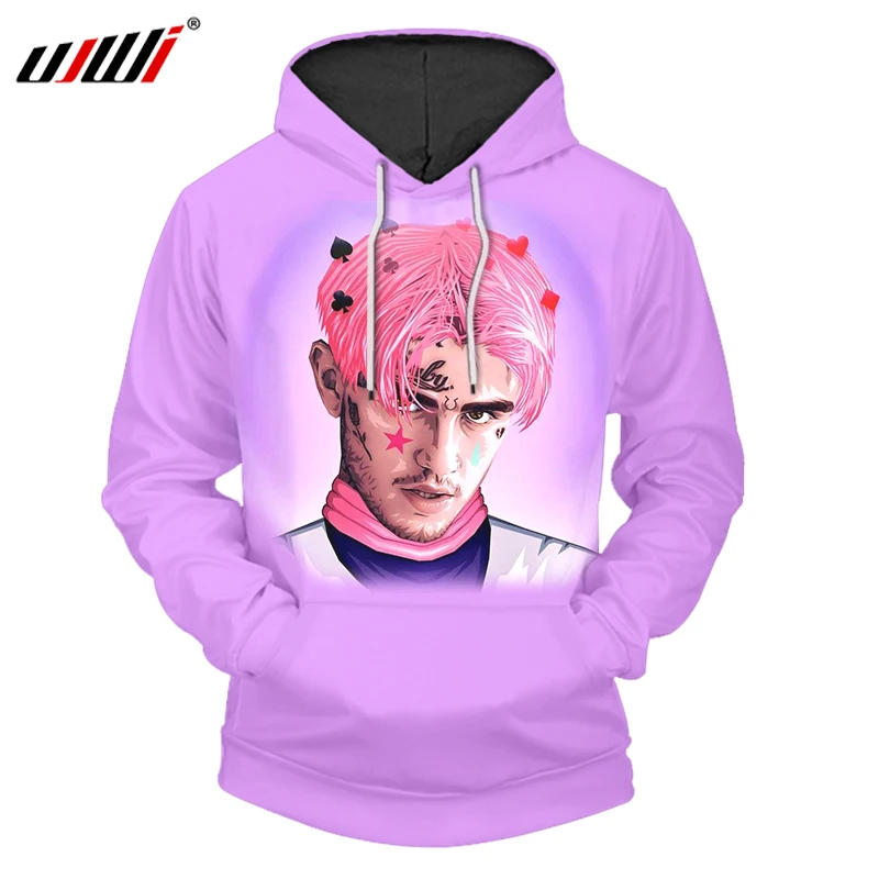UJWI Lil Peep 3d толстовки с принтом Мужская одежда Повседневная Прямая поставка пуловер Толстовка размера плюс больше размера d с О-образным вырезом с капюшоном