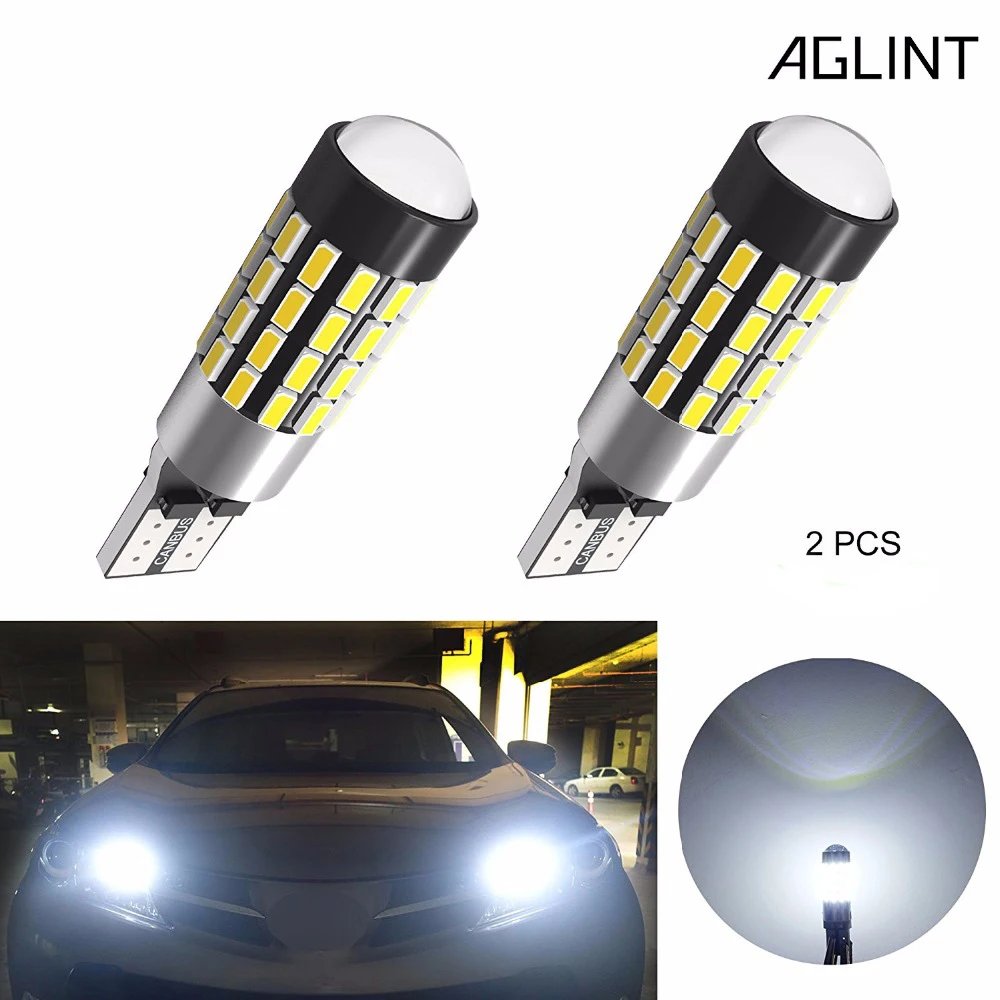 AGLINT 2 шт. светодиодный T10 автомобильные лампочки CANBUS для w5w Нет ошибок 54 SMD 194 168 свет