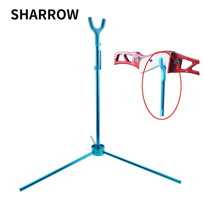 

1pc Archery Bow Stand Aluminum Alloy Blue Recurve Bow Stand For Hunting Shooting Foldable Mini Holder