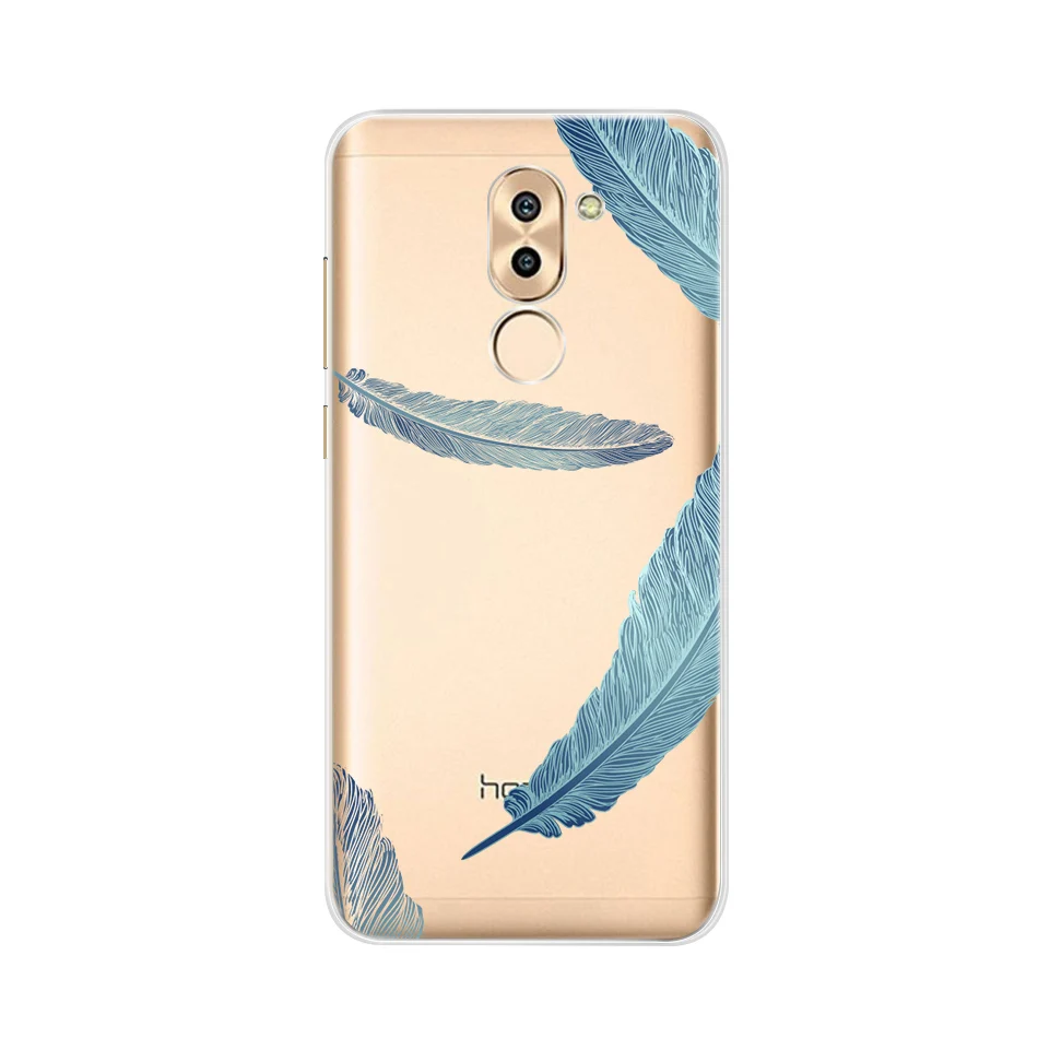 Чехол с узором на заднюю панель для huawei Honor 6X, мягкий чехол из ТПУ для huawei GR5 mate 9 Lite, чехол для Honor 6x, силиконовый чехол s - Цвет: Лимонно-желтый