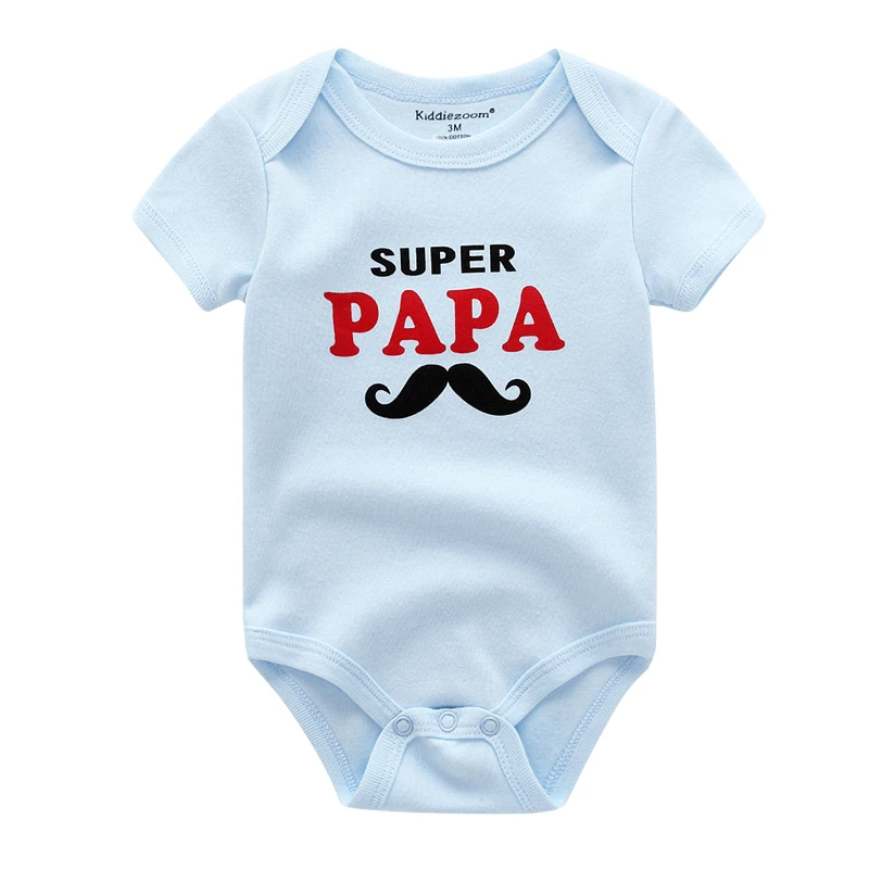 Детская одежда для новорожденных мальчиков с надписью I love Papa хлопковые детские