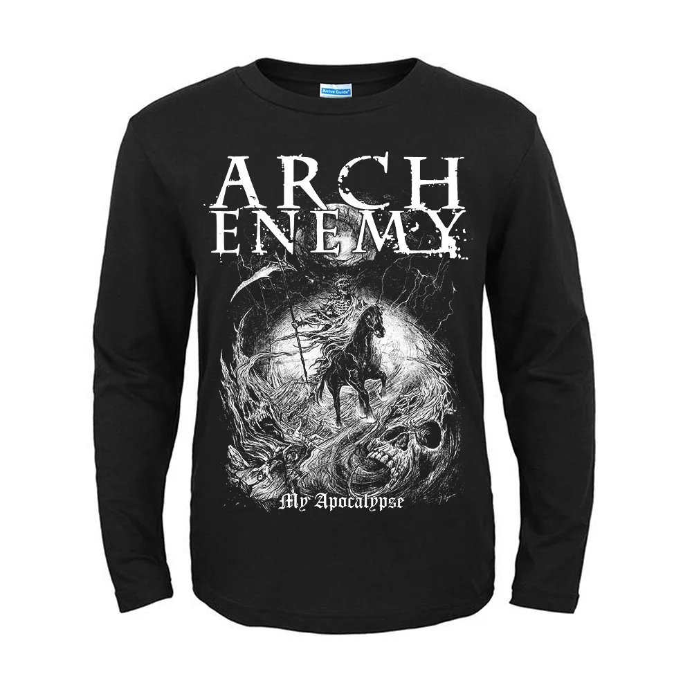 

13 Designs Swedish Band Arch Enemy 3D Skull Knight Rock Brand Men Women Full Long Sleeve Shirt Heavy Metal Punk Illustration Tee