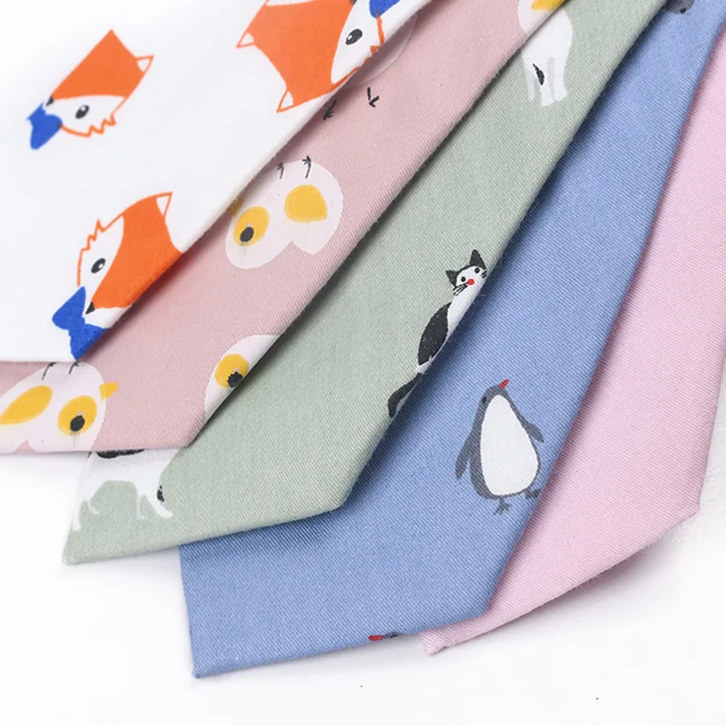 Мультяшный хлопковый галстук в виде стрелки с животным принтом мужской женский