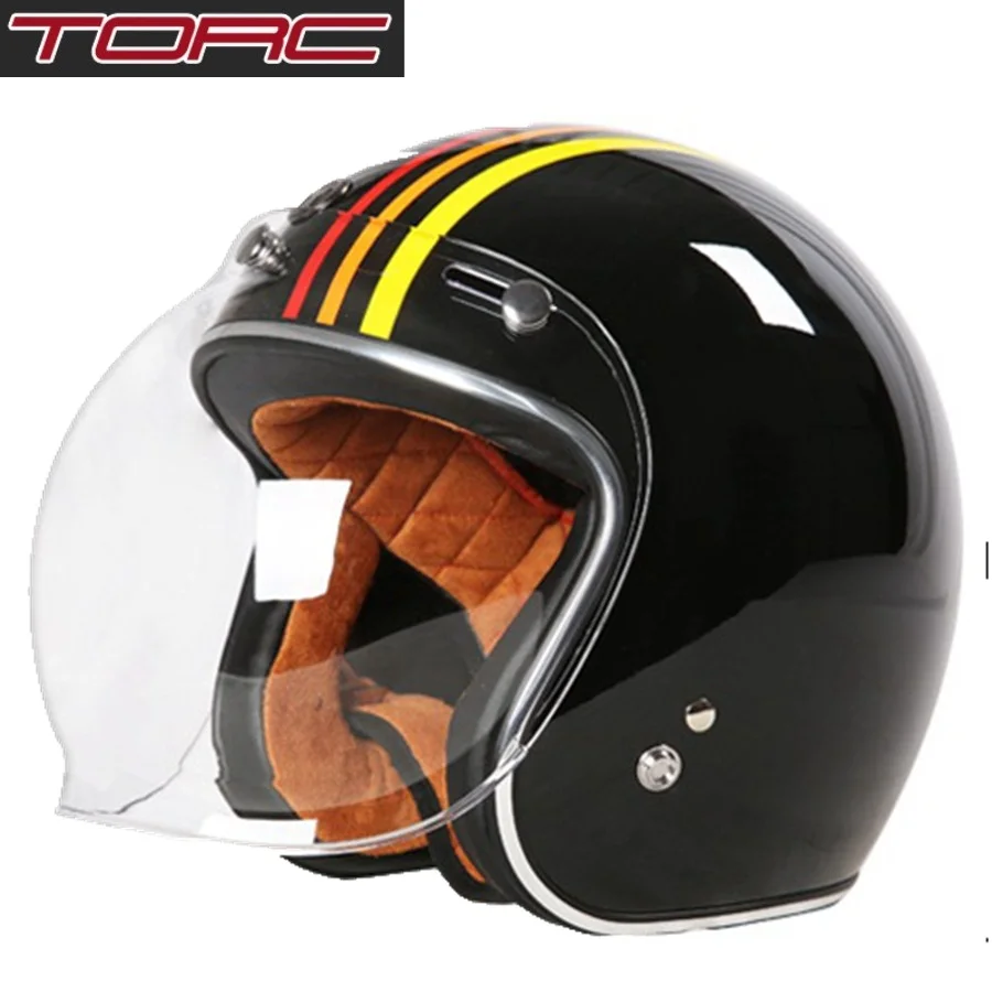 Бесплатная доставка 1 шт. TORC T50 3/4 с открытым лицом Мото шлем прозрачный зеркальный