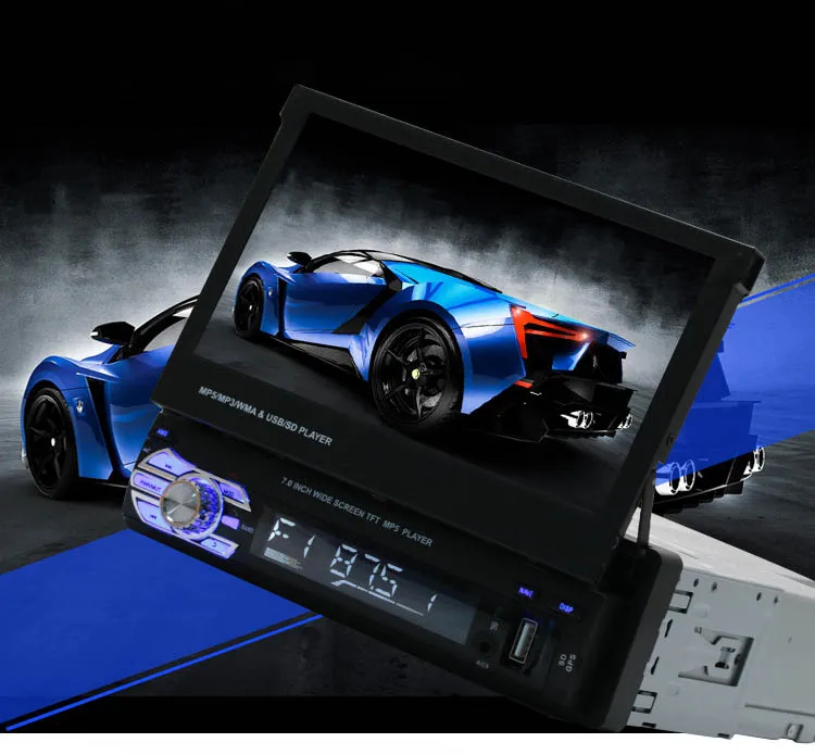 1 din " Универсальный Автомобильный Радио gps навигация Авторадио Видео плеер Bluetooth выдвижной сенсорный экран MP5 стерео аудио Mirring