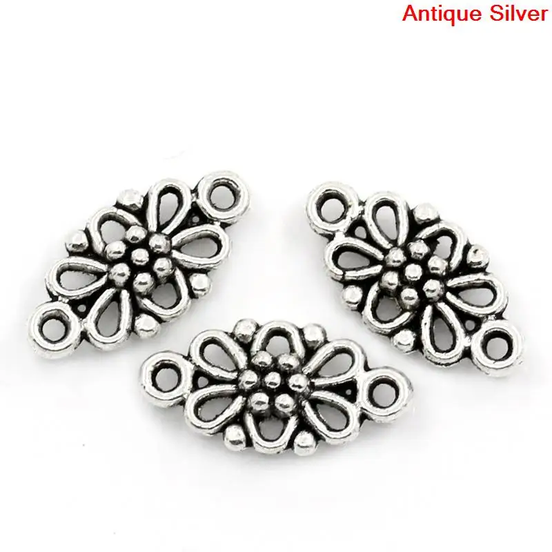 8 сезонов винтажные соединители цветок антикварный серебряный цвет полые сделай