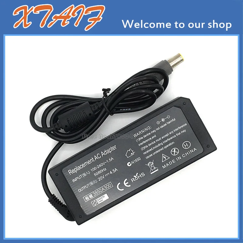 Новое зарядное устройство для ноутбука Lenovo/Thinkpad T60 T61 E30 E31 E40 1 шт. 20 в 4.5A 90 Вт |