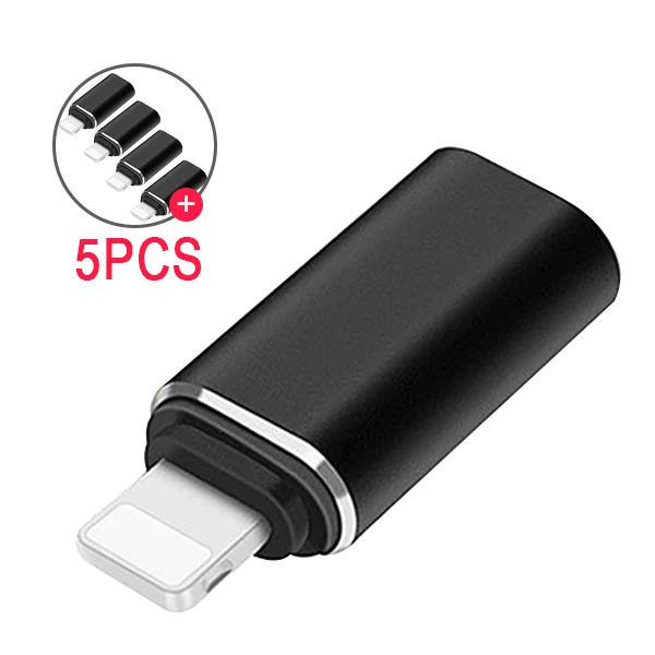 5pc ACCEZZ адаптер типа OTG-C женский для освещения Мужской Для Apple адаптер для iphone X XS XR 8 7 Plus мини usb-зарядное устройство для синхронизации конвертер - Цвет: 5pc