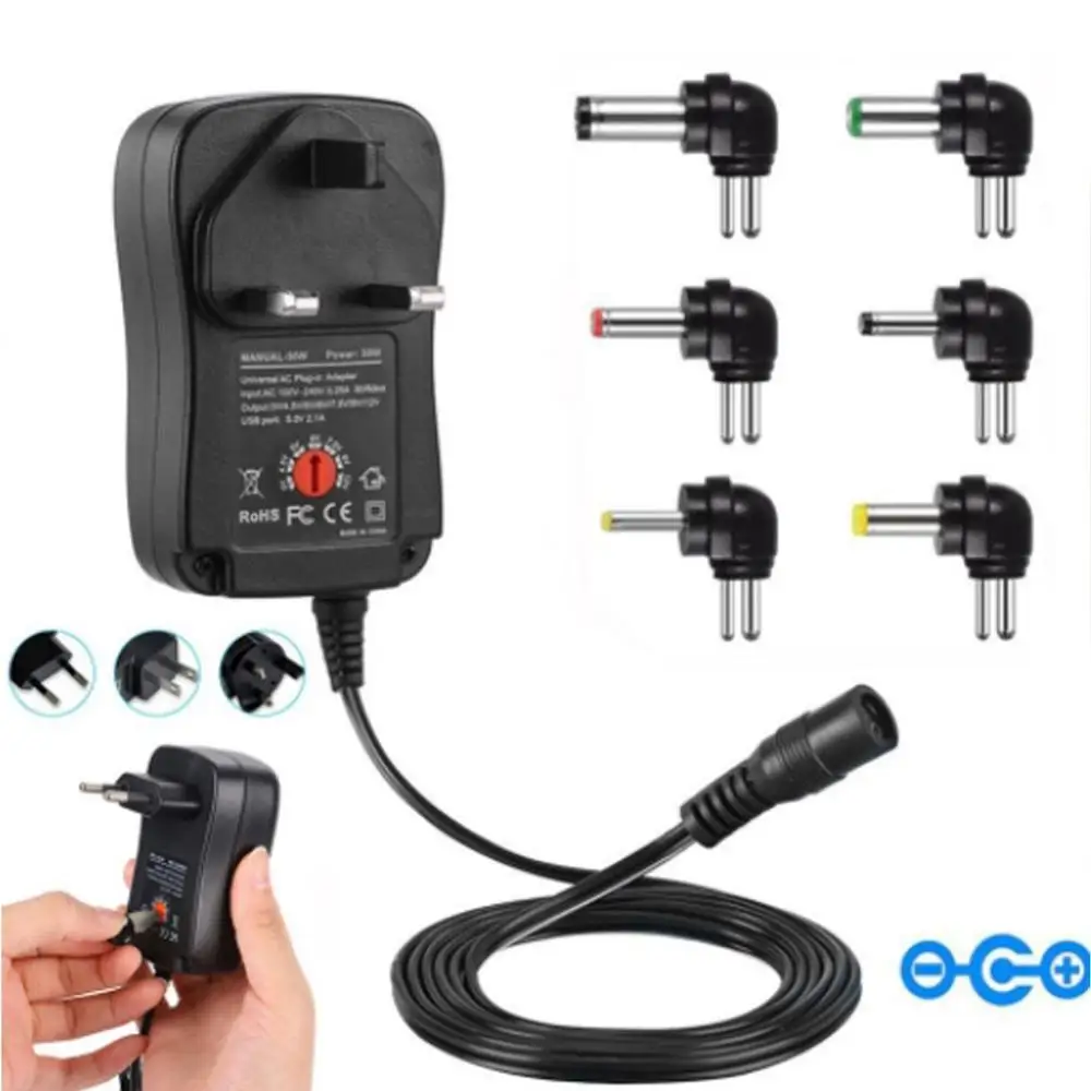 30 Вт универсальный адаптер питания AC/DC 3V/4 5 V/6V/7 V/9V/12V 1.5A регулируемый|Адаптеры AC/DC| |