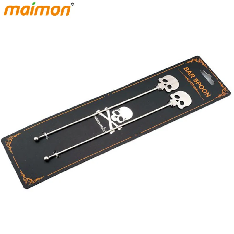 2 шт./упак. стеклянные палочки для перемешивания напитков с черепом из