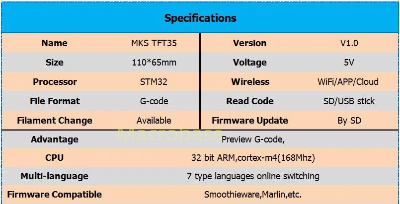 3d принтер сенсорный цветной экран MKS TFT35 сенсорный экран 3,5 дюймов ЖК-панель 3,5 ''TFT монитор полноцветный экран цветной дисплей