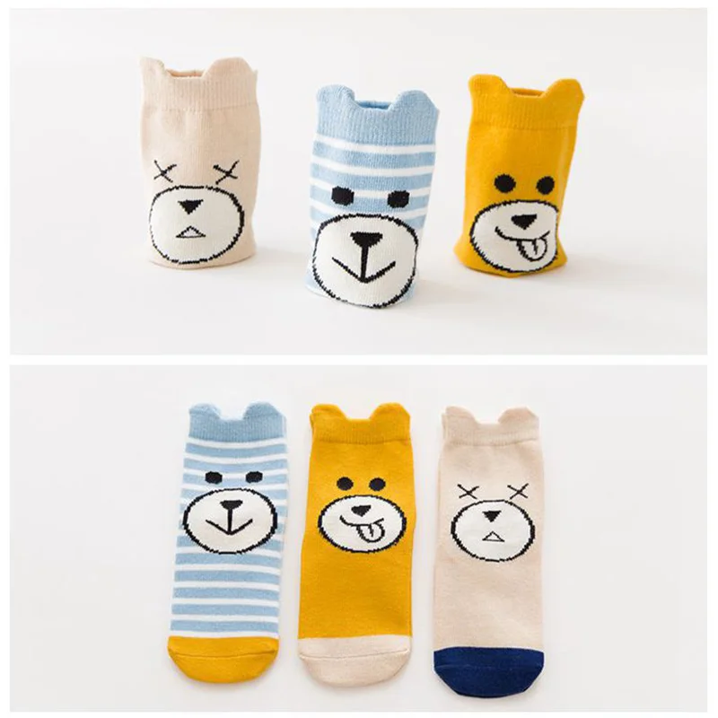 3 предмета Детские Носки с рисунком милые хлопковые короткие носки дышащие