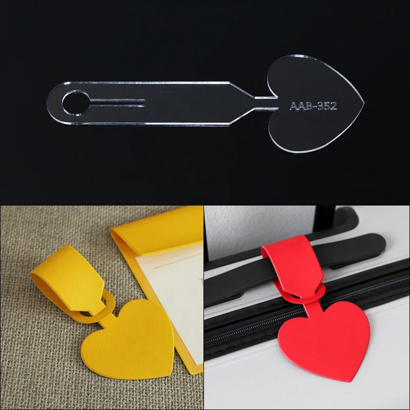 Акриловый шаблон бирка для багажа кожаный узор сделай сам хобби кожевенное