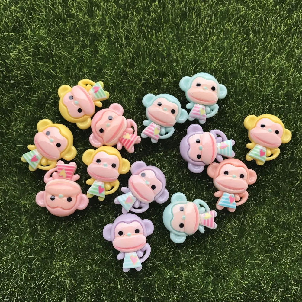 10 шт./лот каваи плоская задняя сторона resinLittle обезьяна Маргаритка DIY Кабошоны-аксессуары из смолы