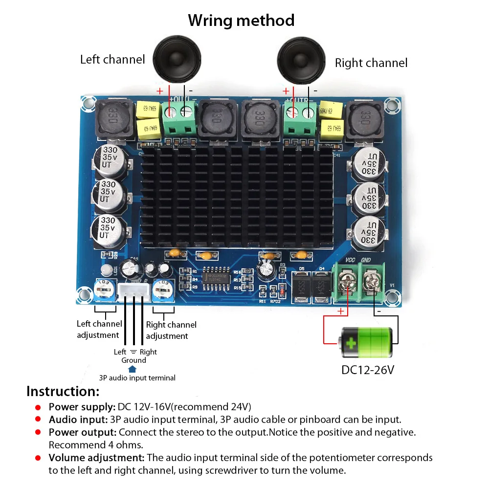 2*50 Вт 2*80 2*120 2*150 Мощность Bluetooth двухканальный цифровой усилитель модуль TPA3116D2 XH M548