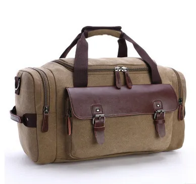 Модные большие коричневые холщовые дорожные сумки для мужчин Большая