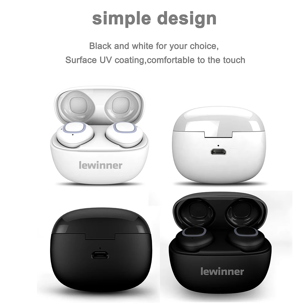 Lewinner V09 Bluetooth наушники беспроводные наушники TWS наушники 500 мАч Мини зарядный чехол глубокий бас стерео звук с микрофоном
