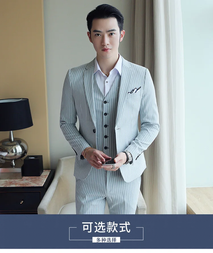 5 colors Elegant Stripe Suit Terno Costume Homme Luxe Tuxedo Suit Formal Smoking Uomo Party Weddin Slim Fit Banquet Suit Men